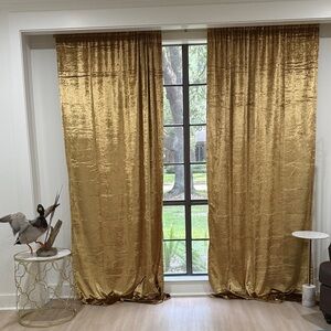 Luxurious Gold Crushed Velvet Curtains